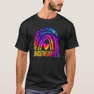 Kindergarten Cute Rainbow Tie Dye Teacher Back To  T-Shirt