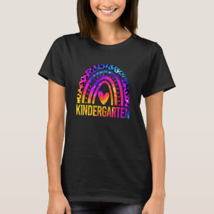Kindergarten Cute Rainbow Tie Dye Teacher Back To T-Shirt