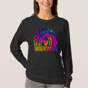 Kindergarten Cute Rainbow Tie Dye Teacher Back To T-Shirt