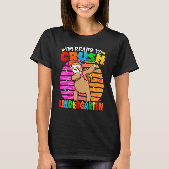 Kindergarten Dabbing Sloth Back To School Backpack T-Shirt (Front)