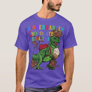 Kindergarten Dinosaur with Chocolate Boba tea Back T-Shirt