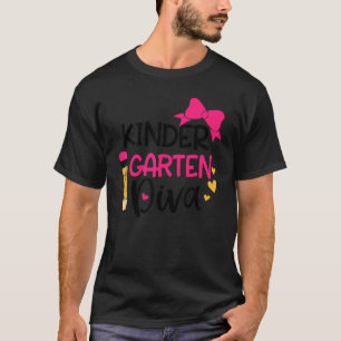 Kindergarten Diva Girls Happy First Day Of School T-Shirt