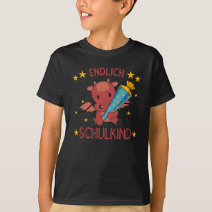 Kindergarten Dragon School Children School Cone T-Shirt