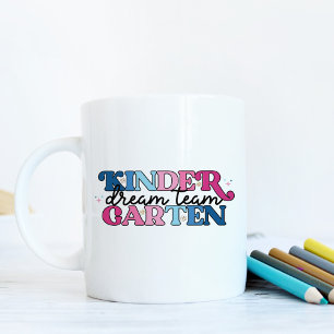 Kindergarten Dream Team Teacher in Retro Style Coffee Mug