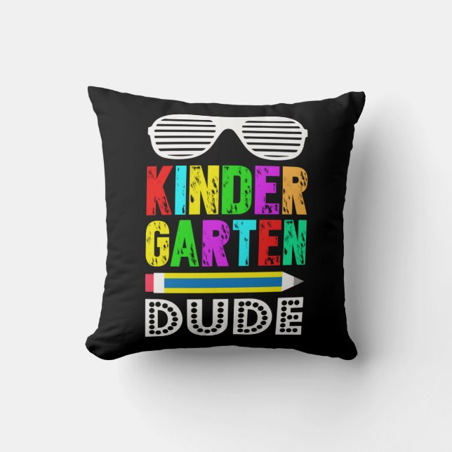 Kindergarten Dude First Day Back Cushion (Front)