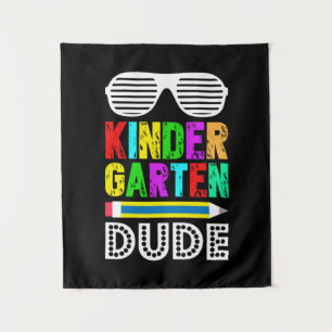 Kindergarten Dude First Day Back Tapestry