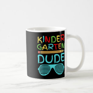 Kindergarten Dude Fun Pencil First Day School Blue Coffee Mug