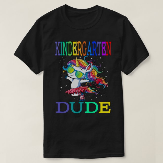 Kindergarten Dude Shirt Cool Sun-glass Back To Sch (Design Front)