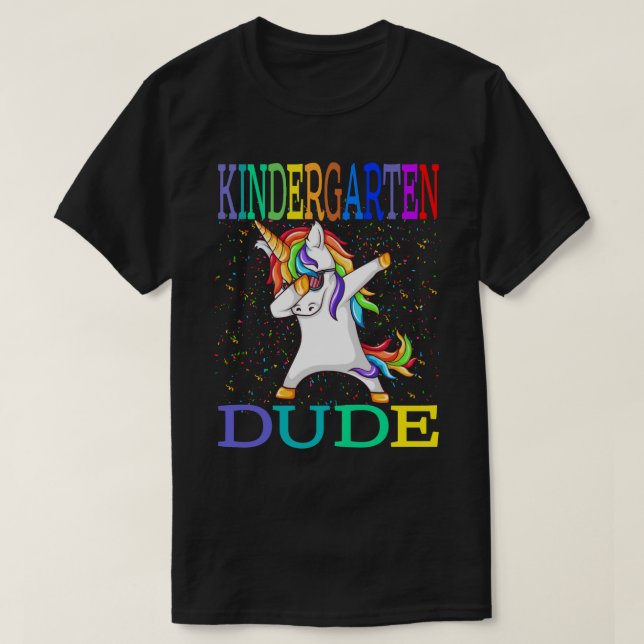 Kindergarten Dude Shirt Cool Sun-glass Back To Sch (Design Front)