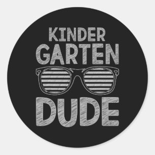 Kindergarten Dude Teachers Students First Day Back Classic Round Sticker