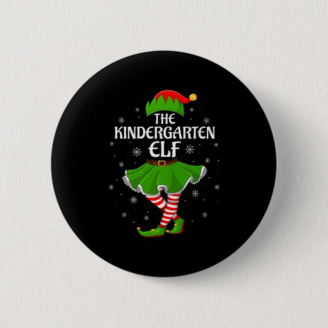 Kindergarten Elf Christmas Family Girls Women Elf  6 Cm Round Badge (Front)