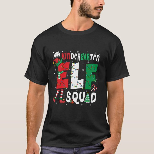 Kindergarten Elf Squad Christmas Elf Costume Stude T-Shirt (Front)