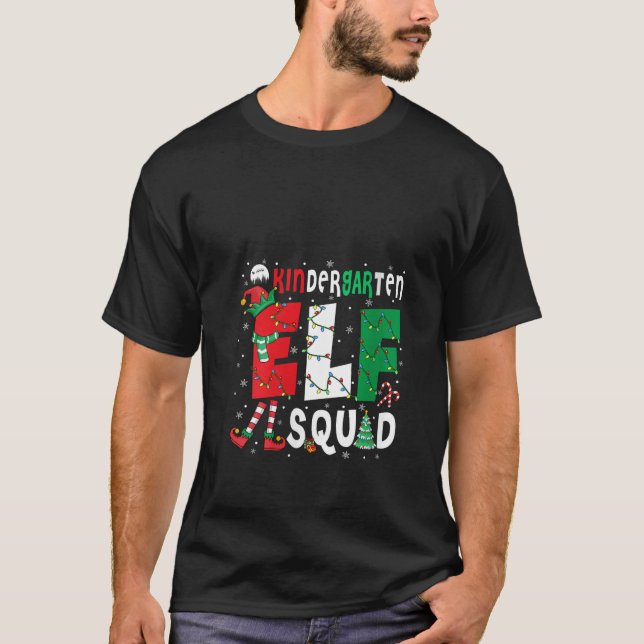 Kindergarten Elf Squad Christmas Elf Costume Stude T-Shirt (Front)