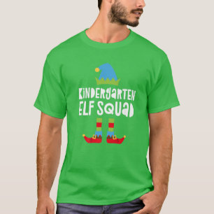 Kindergarten Elf Squad Matching Christmas Costume T-Shirt