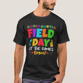 Kindergarten Field Day Fun Day School Rainbow Colo T-Shirt