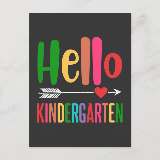 Kindergarten First Day Ready Teacher Kids Postcard (Front)
