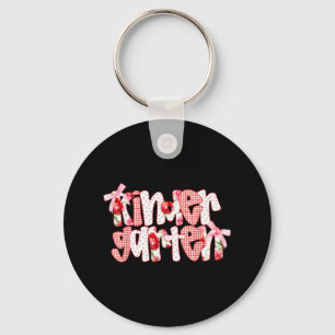 Kindergarten Floral Gingham Cute Back To School Gi Key Ring