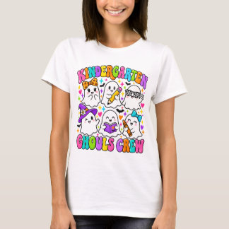 Kindergarten Ghouls Crew Colourful Cute Ghost  T-Shirt