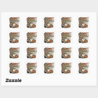 Kindergarten Ghouls Crew Cute Cowboy Ghost  Square Sticker