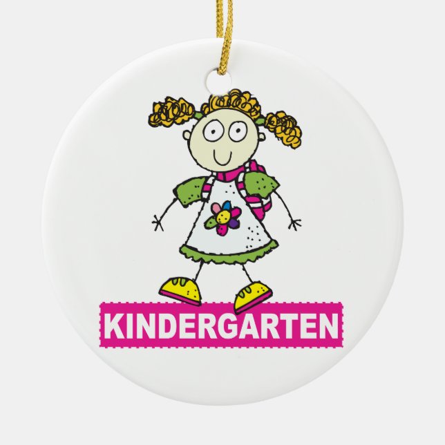 Kindergarten Girl Ceramic Tree Decoration (Front)