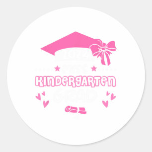 Kindergarten Grad Graduation Graduate Cl Of 2024  Classic Round Sticker