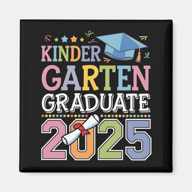 Kindergarten Graduate 2025 Graduation School Magnet (Front)