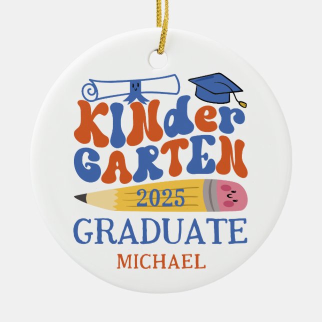 Kindergarten Graduate Ceramic Tree Decoration (Front)