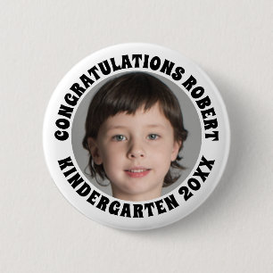 Kindergarten Graduate Congratulations Photo 6 Cm Round Badge