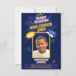 Kindergarten Graduate Custom Photo Announcement