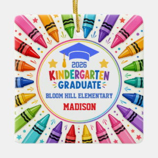 Kindergarten Graduate Custom Photo Crayon Keepsake Ceramic Ornament
