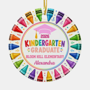 Kindergarten Graduate Custom Photo Crayon Keepsake Ceramic Tree Decoration