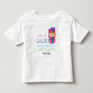 Kindergarten Graduate Cute Girl Cartoon Custom Toddler T-Shirt