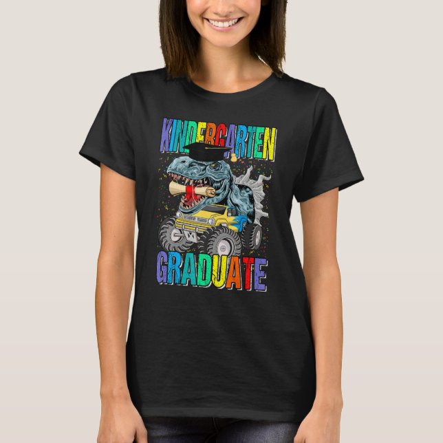 Kindergarten Graduate Monster Truck Dinosaur Gradu T-Shirt (Front)