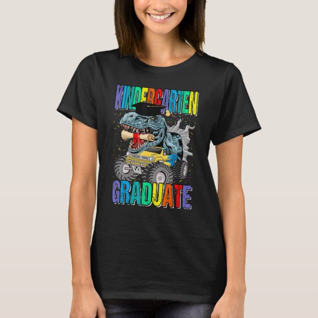 Kindergarten Graduate Monster Truck Dinosaur Gradu T-Shirt (Front)