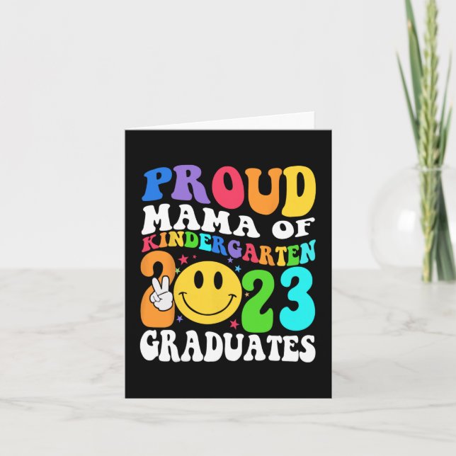 Kindergarten Graduation 2023 Groovy Graduate Shirt Card (Front)