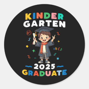 Kindergarten Graduation 2025 Boys Kids Graduate Te Classic Round Sticker