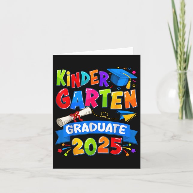 Kindergarten Graduation 2025 Graduate Kids Boys Gi Card (Front)