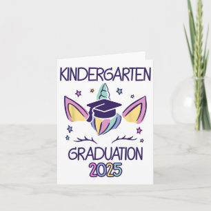 Kindergarten Graduation 2025 Unicorn Kindergarten  Card