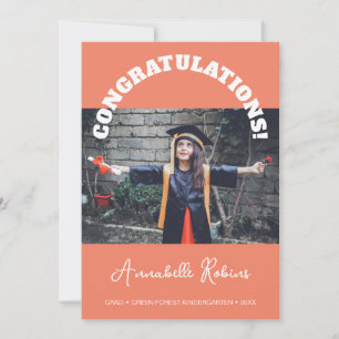 Kindergarten Graduation Announcement Photo Card