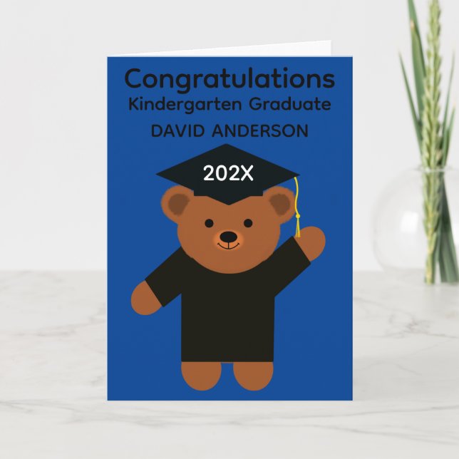 Kindergarten Graduation Bear #2 Card (Front)