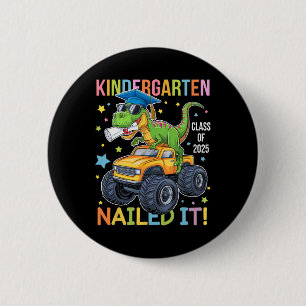 Kindergarten Graduation Cl Of 2025 Graduate Dinosa 6 Cm Round Badge