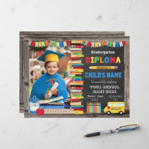 Kindergarten Graduation Diploma with Photo