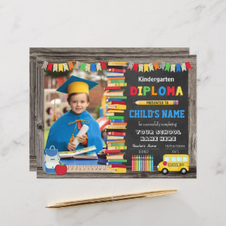 Kindergarten Graduation Diploma with Photo