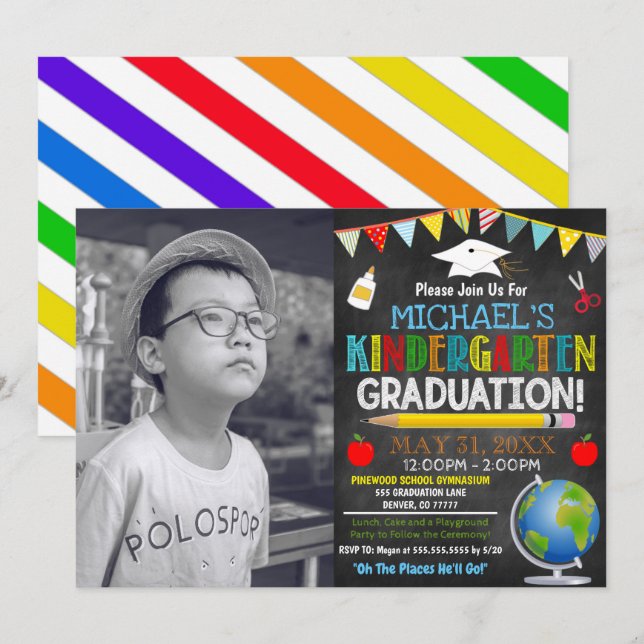  Kindergarten Graduation Invitation (Front/Back)