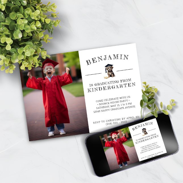 Kindergarten Graduation Invitation Scruffy Puppy   (Creator Uploaded)