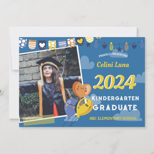 Kindergarten Graduation Invitation with Photo (Front)