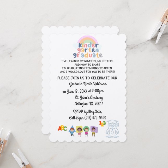 Kindergarten Graduation Invite (Front/Back In Situ)