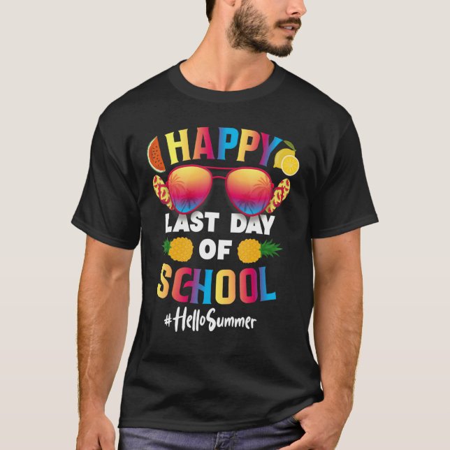 Kindergarten Graduation Kids Summer Happy Last Day T-Shirt (Front)