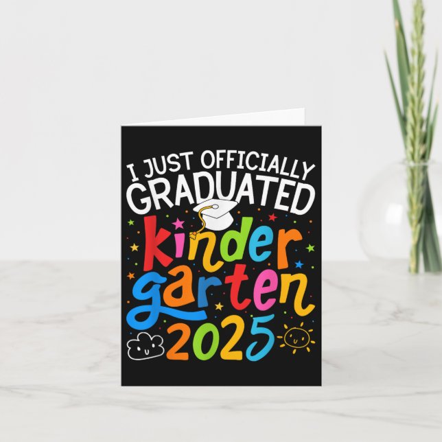 Kindergarten Graduation Officially Graduated Class Card (Front)