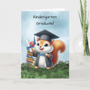 Kindergarten Graduation Squirrel Congratulations Card